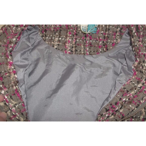 Blu By Blu Girls Tweed Lined Long Sleeve Jacket Blazer Size 12 - Picture 5 of 7